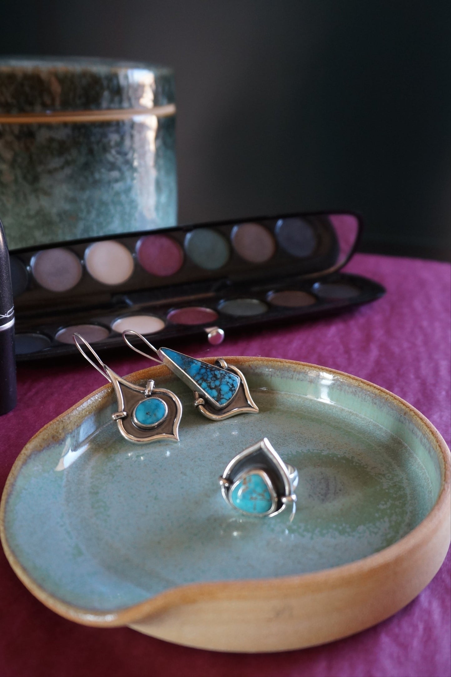 boucles d'oreilles bijou argent turquoise fait main artisanal france