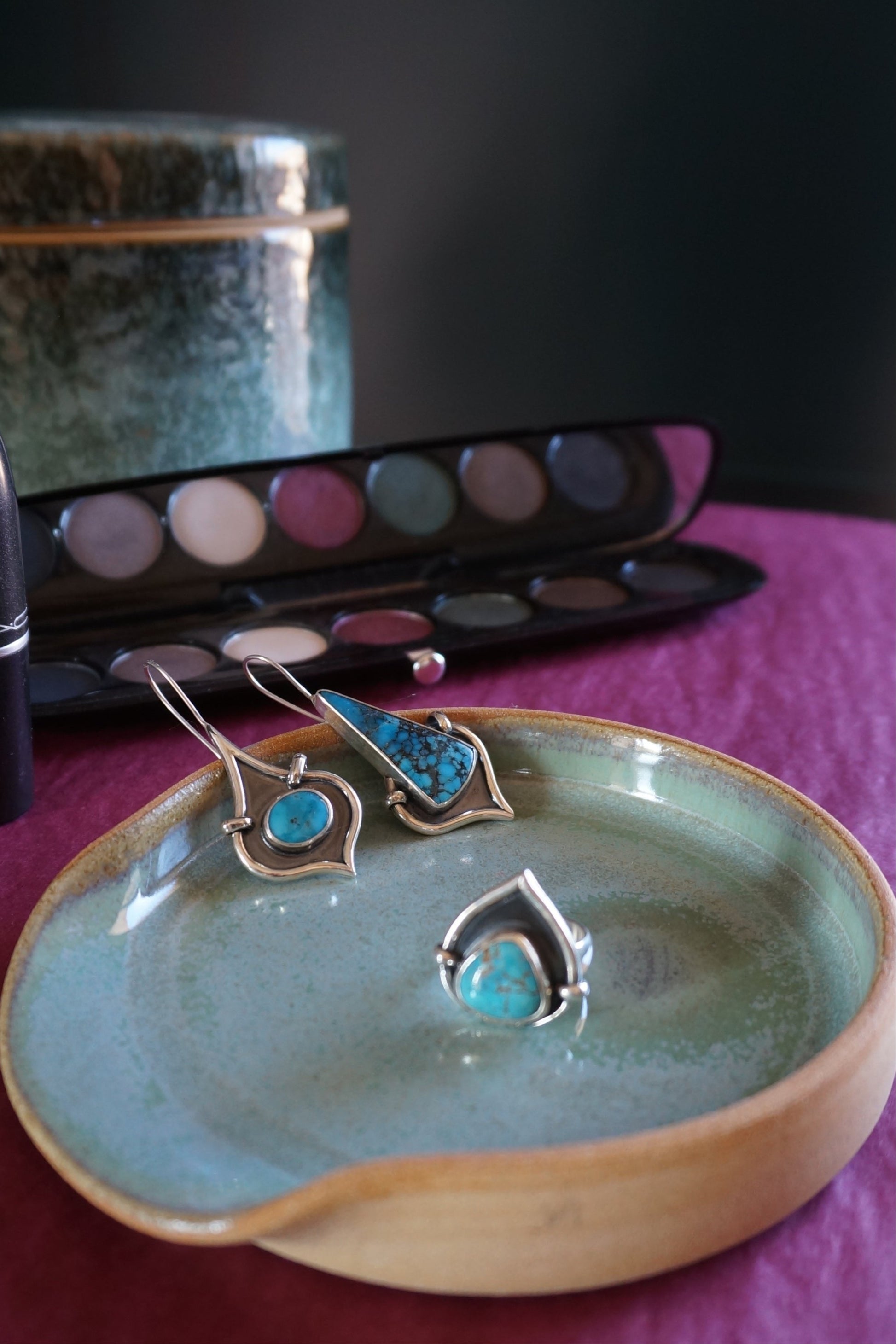boucles d'oreilles bijou argent turquoise fait main artisanal france
