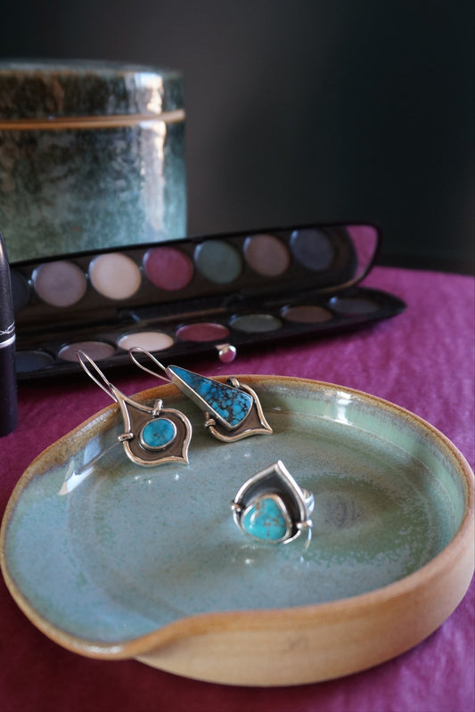 boucles d'oreilles bijou argent turquoise fait main artisanal france
