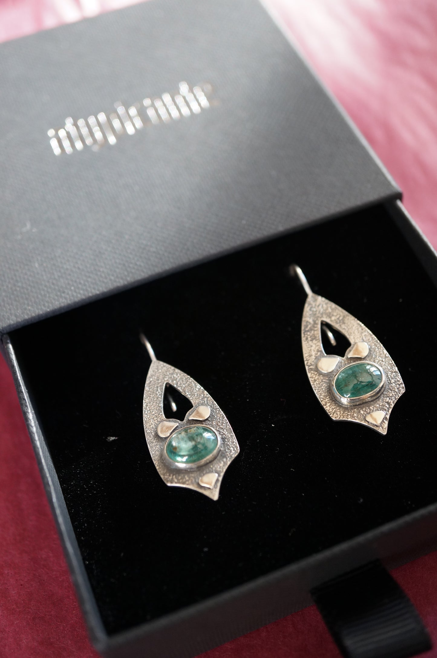 Ruisseaux - Boucles d'oreilles Cyanites lagon