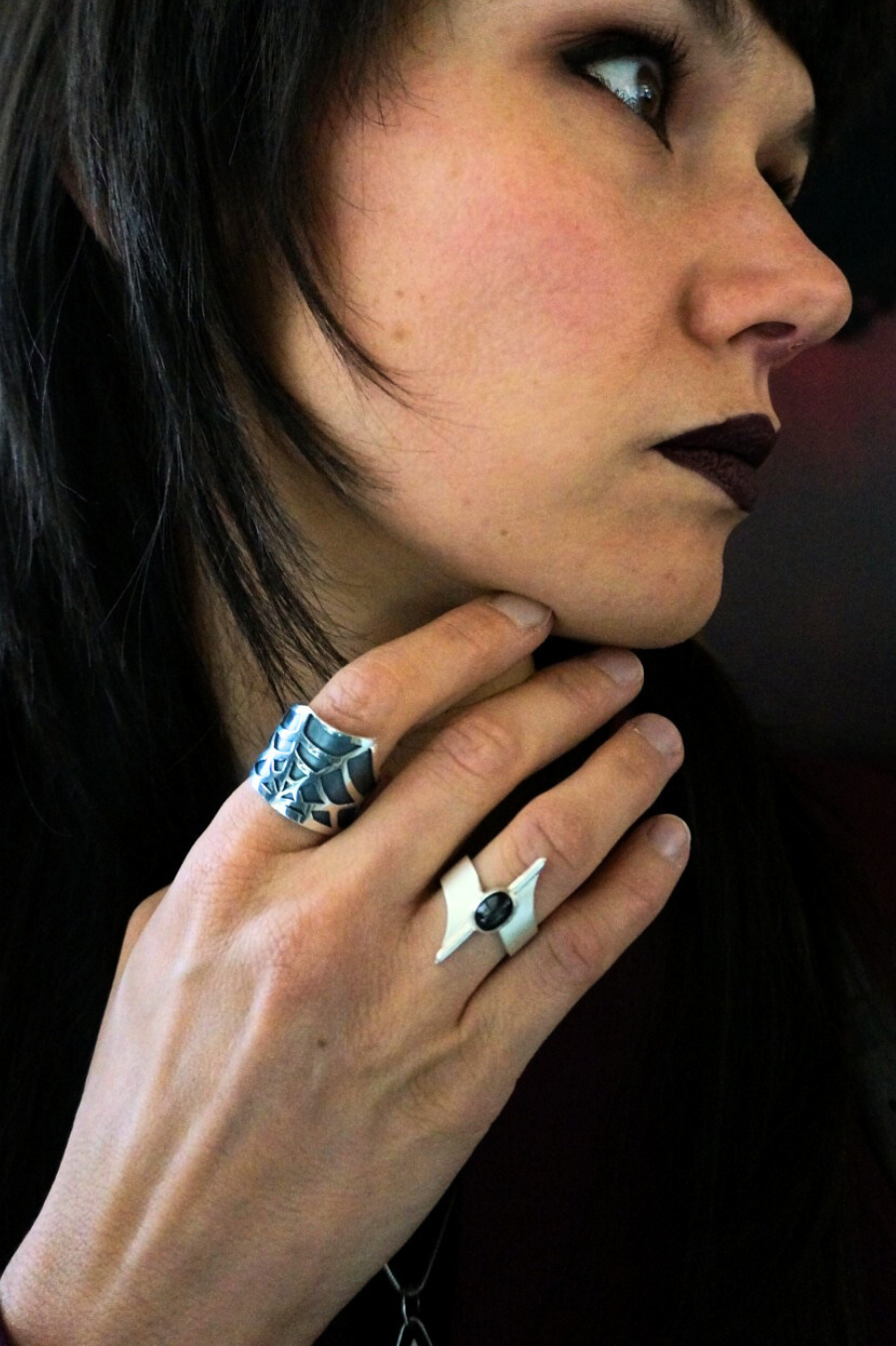 bague toiile araignée morticia goth rck addams