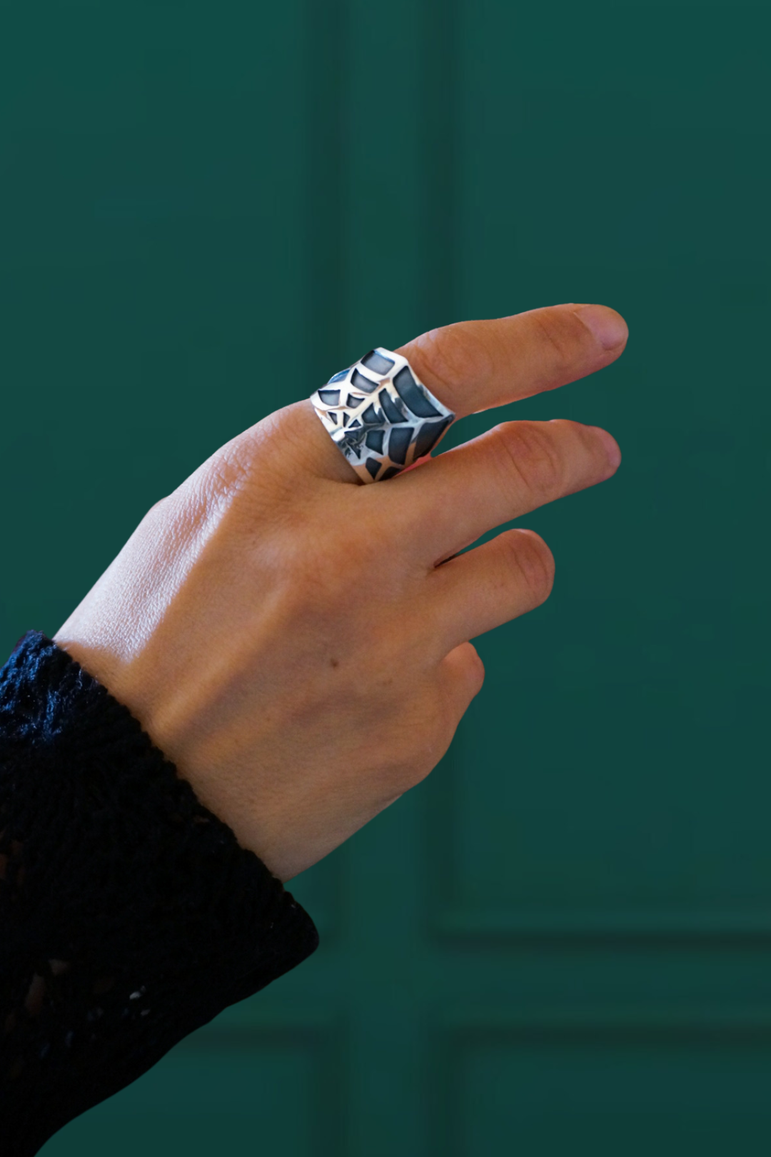 bague rock goth halloween bijoux argent