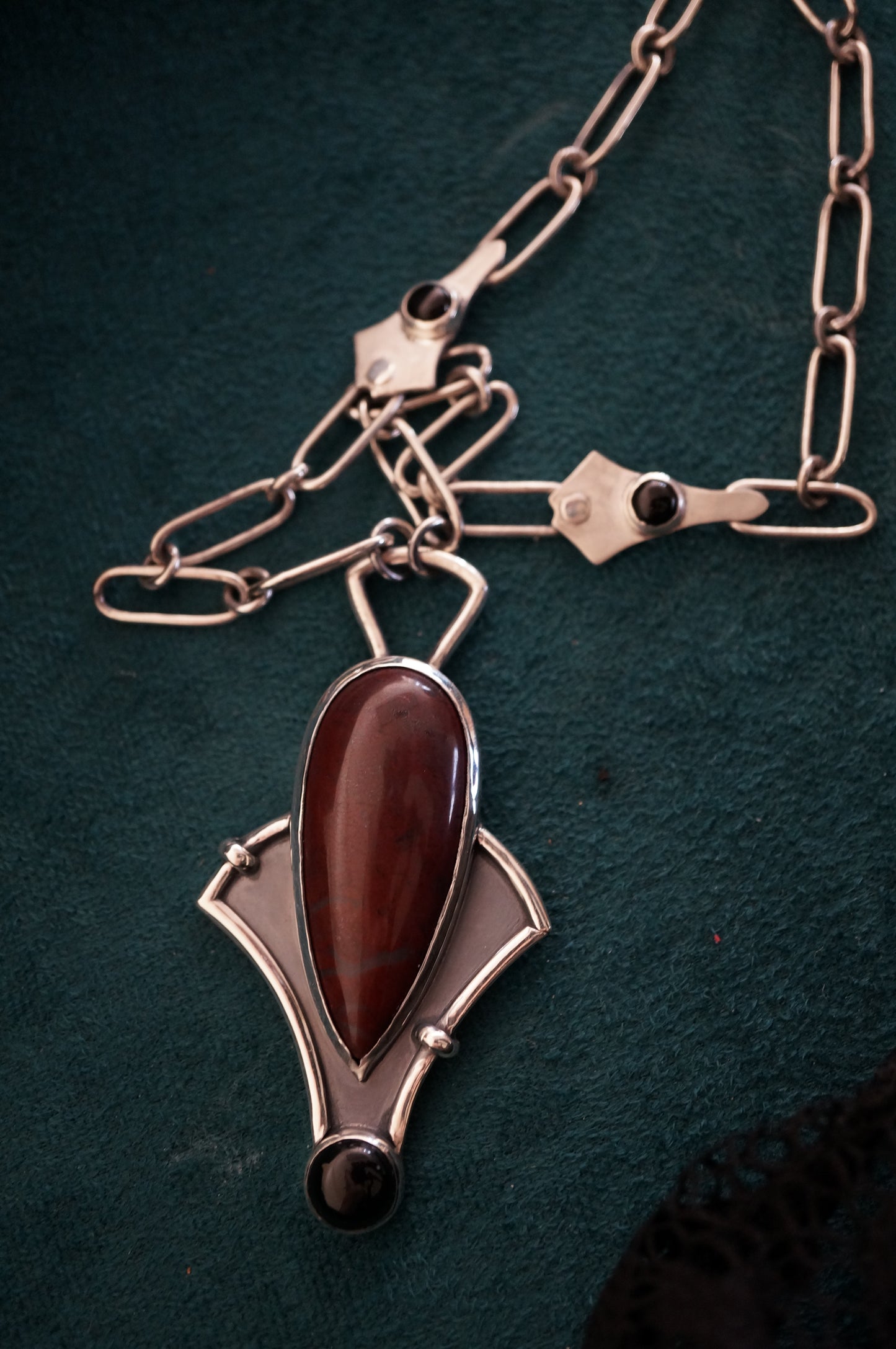 luxe necklace unique silver handmade
