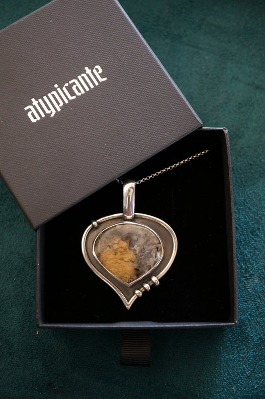 silver pendant handmade unique piece
