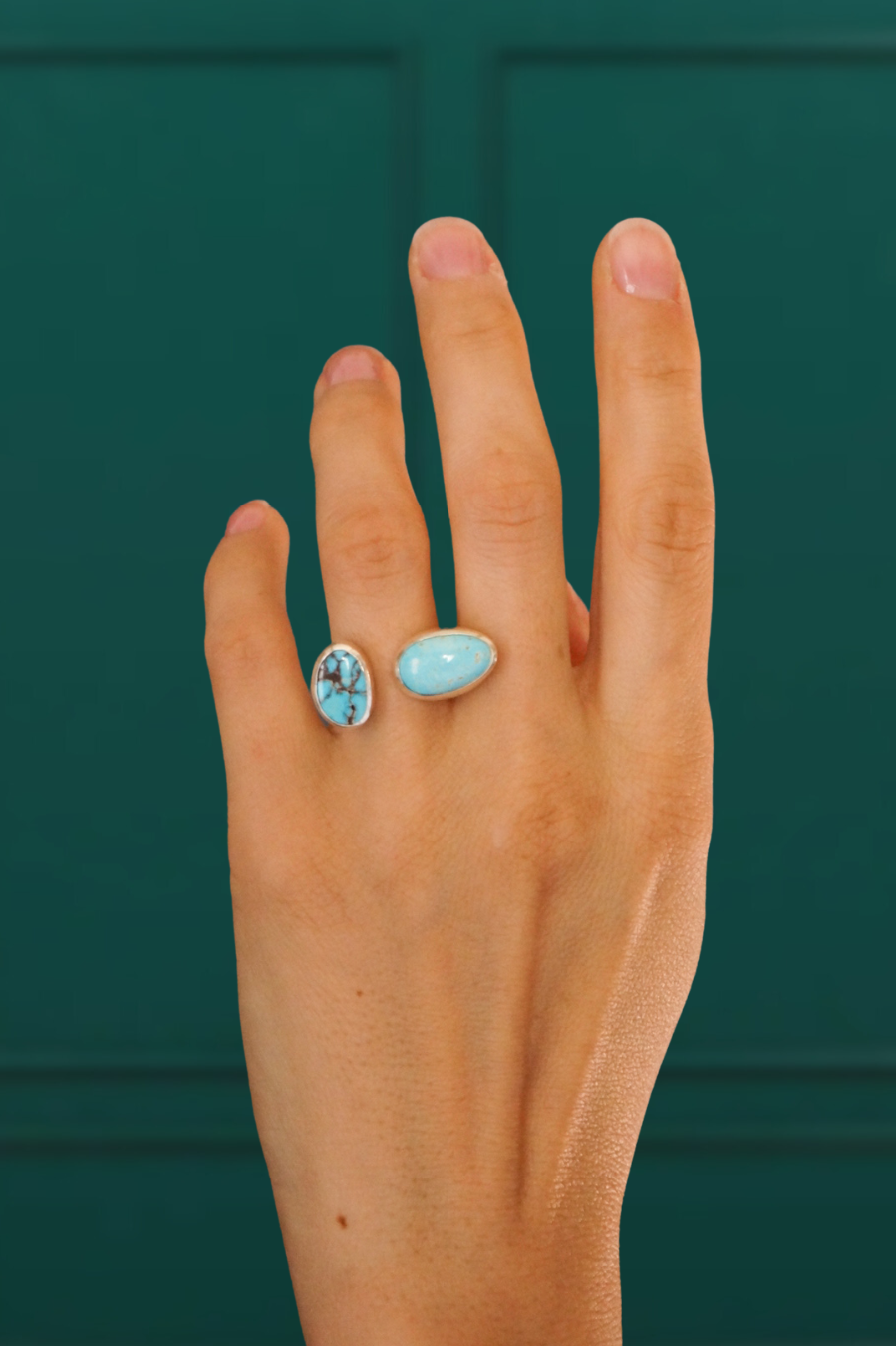 bague turquoise véritable argent fait main originale unique